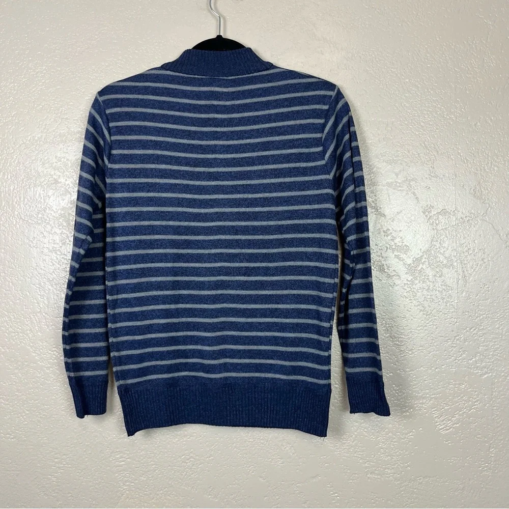 5 for $30 Street rules boy long sleeve 3/4 zip super soft navy blue gray striped